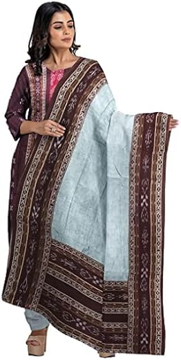 BTHIKIRI Odisha Sambalpuri Handloom Women's Ikat Cotton Ethnic Dress Material Set Unstitched salwar suit for Women's