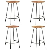 Blanco GCHDHAPB Sillas de mesa y taburetes de bar, 4 piezas de madera de acacia maciza