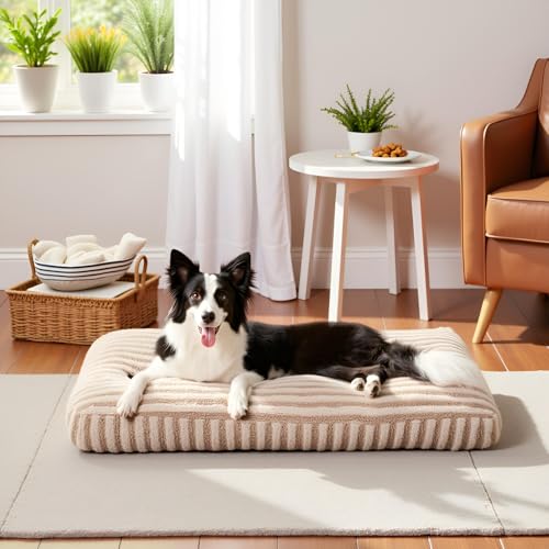 Pawk Panier Chien Grande Taille, Coussin Chien Dehoussable Lavable, Lit pour Chiens Moelleux Respirant Antidérapant pour Grande Moyen Chiens et Chats,...