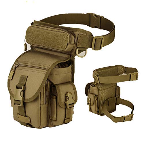 Gexgune Climbing Bags | Waterproof Nylon Tactical Drop Leg Bag Molle System Hunting Tool Waist Pack Belt Thigh Pouch Men Women Military Equipment?Khaki?