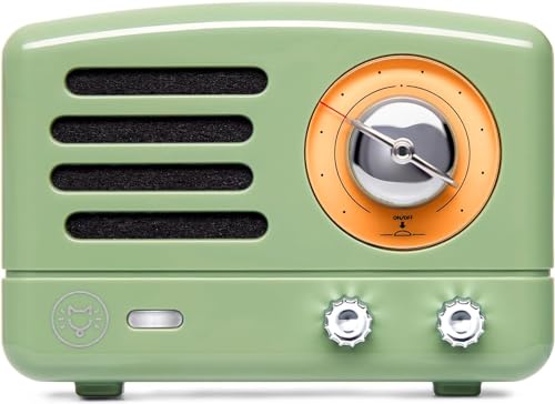 Muzen OTR Magnetic Sticker Speaker Portable Bluetooth Speaker,Apply for Metal Surface, Wireless Bluetooth 5.0 and Type-C Charge, Mini Size with Big Loud, Gift, Retro Style Home Accessory – Green