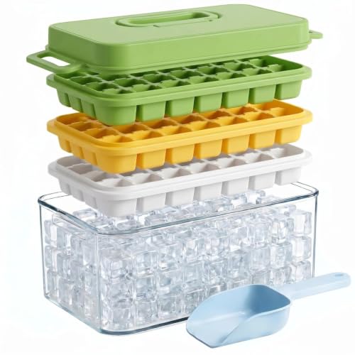 Juego de 3 bandejas apilables para hielo con tapa miniatura 1