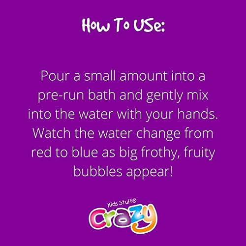 Kids Stuff Crazy Soap Colour Changing Bubble Bath, Red to Blue | Kids Bubble Bath | Dermatologically Tested | Mild & Gentle | Vegan | Cruelty Free | 300ml - Image 6
