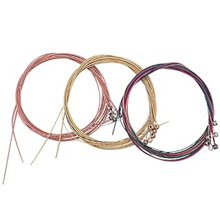 Ferleiss 3 jeux de cordes en acier de rechange pour guitare acoustique (1 en laiton, 1 de cuivre et 1 ensemble multicolore) - Les Beatles, Paul McCartney, John Lennon, RIngo Starr, George Harrison