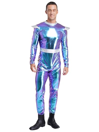 Salopette métallique homme style astronaute pour soirée à thème et spectacle