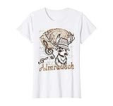 trachtenshirt mädchen Modisches Tee Almrausch mit Steirische und Hirsch im Hintergrund. Damit Sie auf den Volksfest und am Oktoberfest richtig gekleidet sind.