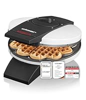 Cloer 1621 Waffeleisen für klassische Herzwaffeln, 930 W, Waffelgröße 15,5 cm, stufenlos wählbarer Bräunungsgrad, weiß, Metall