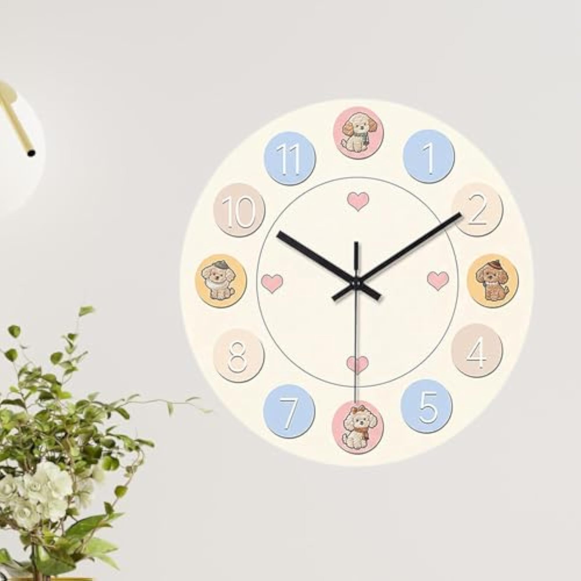 Dog Wall Hanging Clock, Acrylic Decorative Design