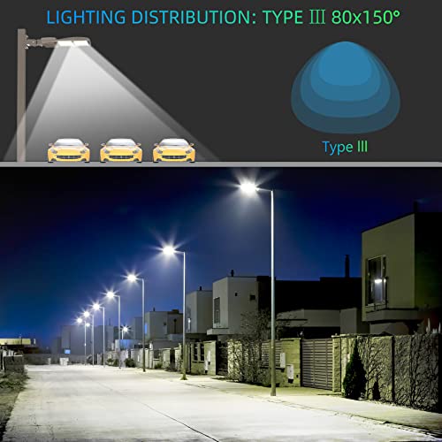 Nuoguan 320W Led Parking Lot Lights 44800Lm Ul Dlc Listed 5000K Led Shoebox Light Pole Lights Slip Fitter Ac100-277V Ip65 Waterproof Outdoor Commercial Area Lighting For Driveway Roadway #TOP7