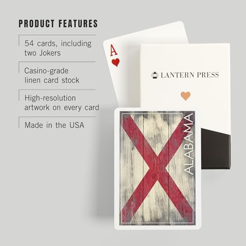 Lantern Press Alabama, baraja poker de 52 cartas miniatura 3
