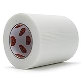 TAPEBEAR Cinta de Malla de Fibra de Vidrio para Yeso 15 cm x 45 m, Cinta para Reparación de Juntas Autoadhesiva, Ideal para Reparar Agujeros en Paredes, Techos y Grietas