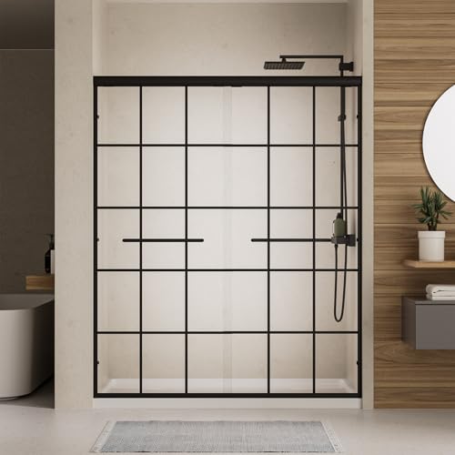 Image of Royal Guard Double Sliding Shower Door 44-48 inch W x 72 inch H,Grid Pattern
