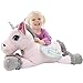 BAKAJI Peluche Unicorno Gigante Steso XL Lunghezza 80 cm Morbidissimo Pupazzo Giocattolo per Bambini Ragazzi Cavallo Extra Large Morbido Idea Regalo Decorazione Cameretta (Rosa)