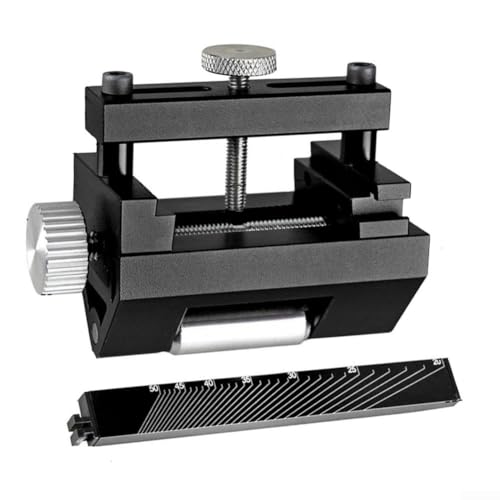 Aleación de aluminio para afilar plantilla para cinceles y planos, ángulo ajustable, tornillos reforzados y rodillo ensanchado para un proceso de afilado suave (negro)
