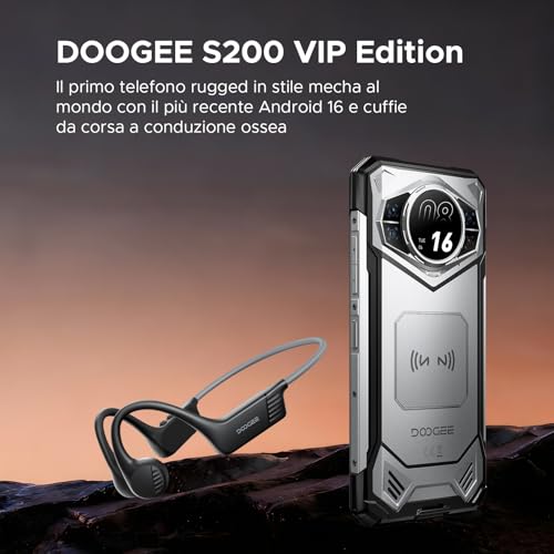 Doogee S200 Rugged Smartphone 5G Android16,Con Cuffie Sportive Conduzione Ossea,6.72”Fhd+1.32"Amoled Rear Display,Dimensity 7050,48Gb+256Gb,10100Mah,100Mp+20Mp Telefono Indistruttibile,Face Id/Otg/Nfc - 2