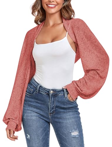 Image of ZAFUL Women's Sheer Shrug Y2K Long Sleeve Cardigans 2026 Irregular Tie Front Bolera