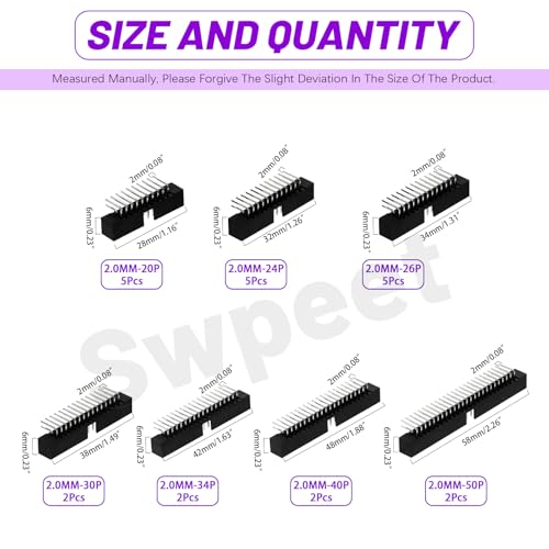 Conector Macho Pin Header 2.0 mm 23 Piezas Kit miniatura 2