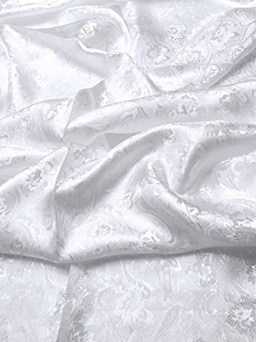 Scarves1938 Flowers & Paisley Silk Scarf (White), 70 Inches X 28 Inches #TOP1