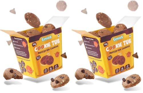 Image of Timios Eggless Cookies - Maida-Free & Jaggery Sweetened | No Preservatives or Artificial Additives | Rich in Iron, Calcium & Protein | Healthy Snack for Kids & Adults | 150g (Pack of 2)