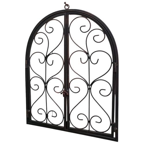 Snorvixre Marco de ventana de metal para decoración de pared con marco de ventana hueco y diseño clásico de arco para dormitorio, salón, patios, decoración, falso marco de ventana