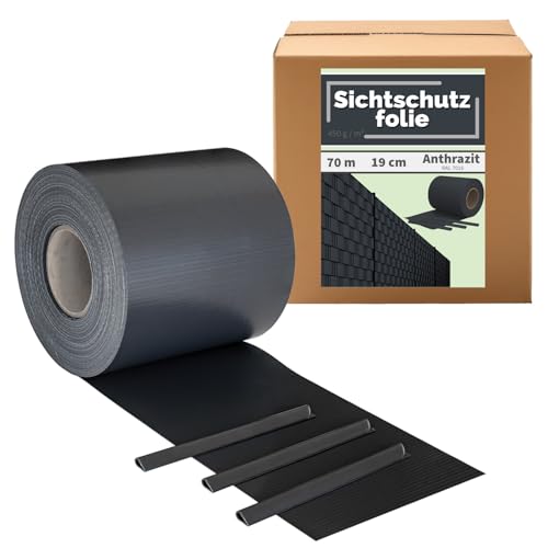 Kingpower Brise-Vue PVC Bande de clôture Film occultant pour clôture à Double Tige clôture grillagée Jardin Anthracite 70 m