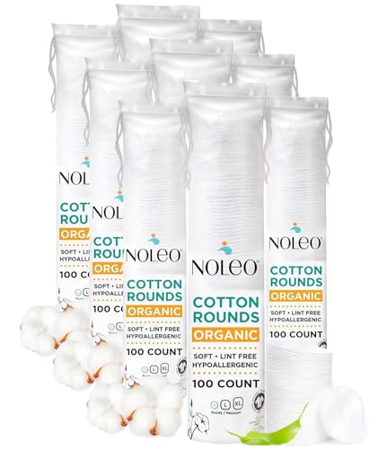 Coton rond NOLEO 3 x 300 unités pour nettoyer en douceur les peaux sensibles