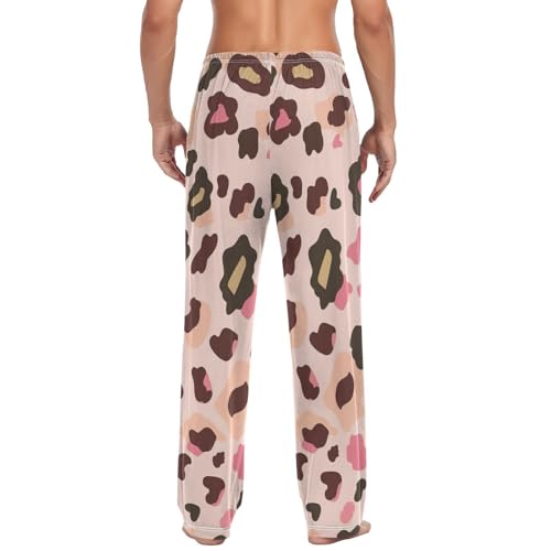 Men's Pajama Pants Watercolor Leopard Sleep Pajama Lounge Pant with Pockets, Elastic Waistband2