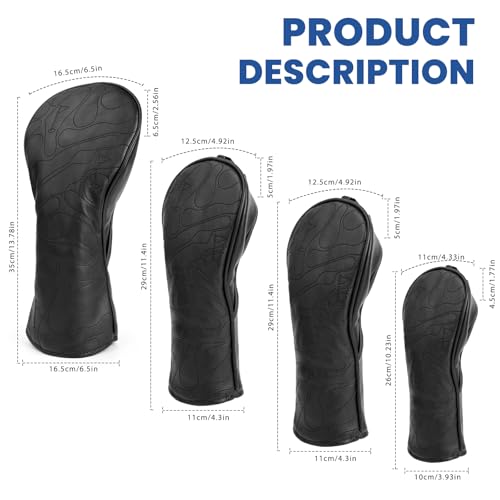 Aliennana 4pcs Leather Golf Covers