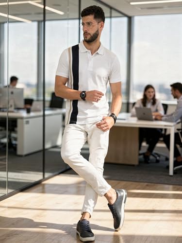 Image of fanideaz Branded Mens Half Sleeve Cotton Striped Polo T-Shirt for Mens || Polo Tshirt for Men || Branded Tshirt for Men