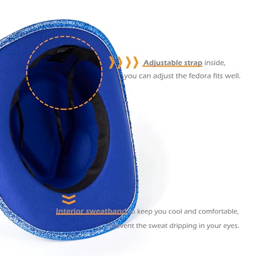 Image of Women Cowboy Hat Western Style Glitter Party Costume Hat