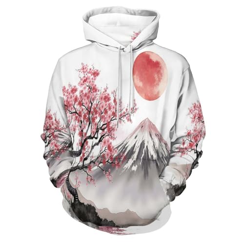 Sweat à capuche Mont Fuji et soleil rouge pour vos randonnées urbaines et moments de détente