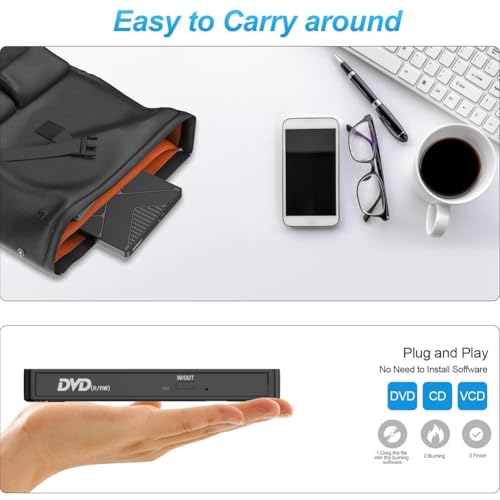 Graveur CD DVD Externe Type-C Lecteur CD-ROM Portable USB 3.0 PC - 6