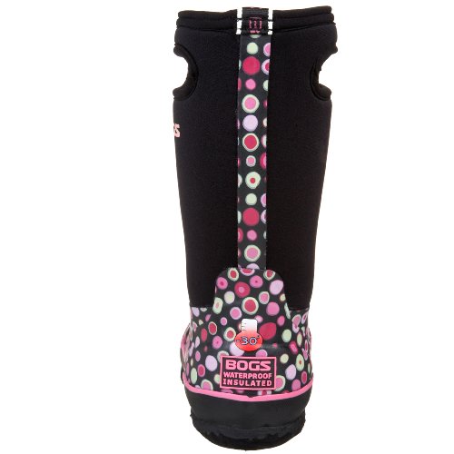 Bogs Kid's Classic High Waterproof Insulated Rubber Neoprene Rain Boot, Dots Print/Black/Multi, 2 M US Little Kid3
