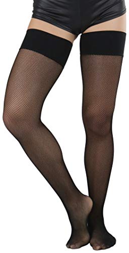 Image of ToBeInStyle Womens Classic and Chic Micro Mesh Net Thigh High Stockings