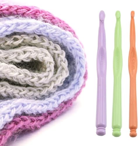 Image of All-in-One Crochet and Knitting Set with Multiple Needle Sizes, Hooks, Accessories, and Case - Ideal for Beginners and Advanced Crafters - Ergonomic Design & Easy to Use,multicolor (Plastic Crochet Hooks)