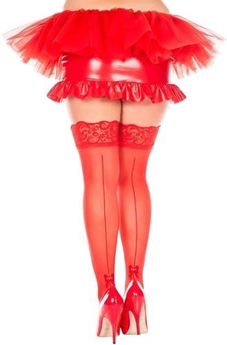 Image of ToBeInStyle Womens Beautiful Backseam Fishnet Thigh High Stockings
