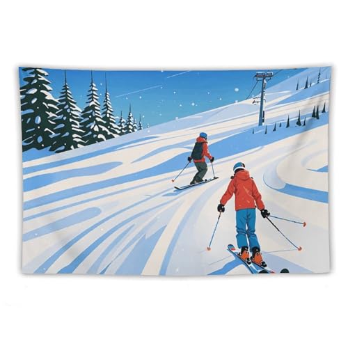 Tapisserie ski d'hiver GHEPSDW pour décorer un salon chalet ou une chambre ado cosy