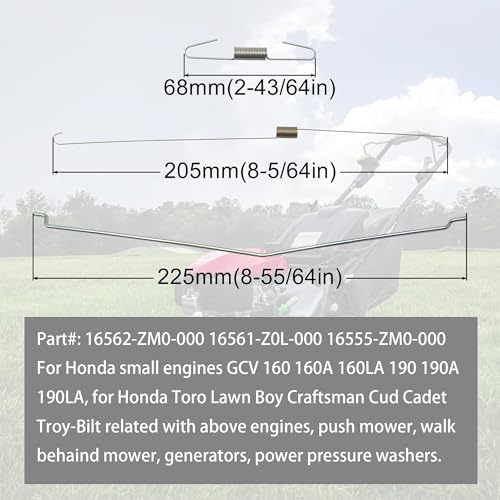 YGQ Lawn Mower Throttle Return Spring Assortment Fit for Briggs & Stratton MTD Cub Cadet Craftsman Toro Honda GCV160 Engine Speed Control Governor Spring Rod Kit Replacement Parts