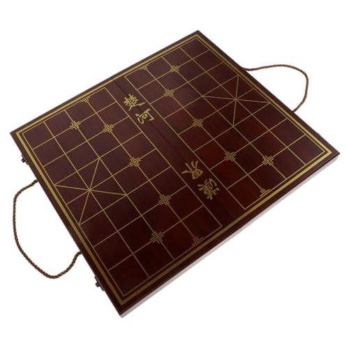 DECHOUS 1 Set Chess Box Travel Chess Chess Chessboard Checkers Travel Brown Wooden