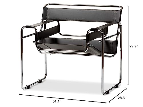 Baxton Studio Jericho Accent Chair, 30" X 31" X 28", Black #TOP2