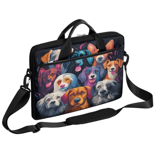 Bolsa para portátil con diseño de perros, 15 pulgadas