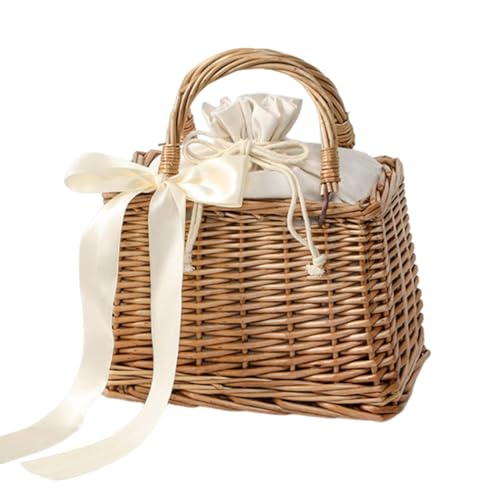 Carteras de ratán para mujeres | Tote Gran Capacidad y Fácil Acceso,Bolso Tote Tejido - Para teléfono, pintalabios, monedero, gafas solares, desplazamientos, festival musical,
