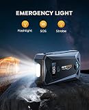 YaberAuto Jump Starter - 2500A 21800mAh Portable Car Jump Starter Battery Pack (for All Gas, up to 7.0L Diesel), 12V Battery Booster Pack Jump Box with Jumper Cables, USB Quick Charge 3.0, Display - 4