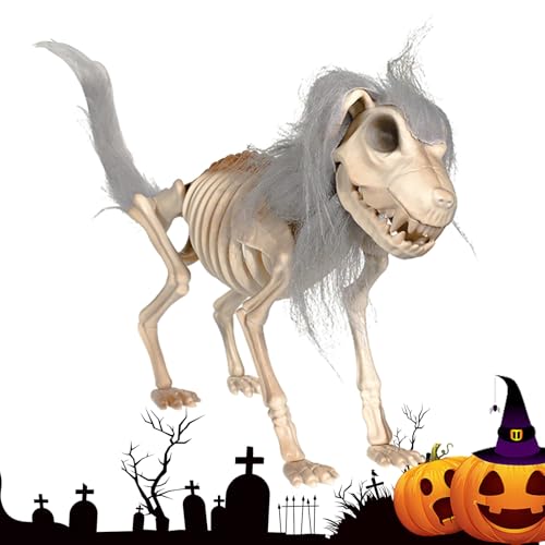 Chien squelette Halloween avec cheveux decor interieur exterieur - 8