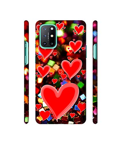 Image of Amazon Brand - Solimo Designer Heart Texture on Glitters 3D Printed Hard Back Case Mobile Cover for OnePlus 8T