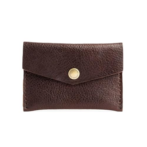 Portland Leather Goods Mini Envelope Wallet for Women Handmade from the Finest Full-Grain Hides Features Two Interior Pockets with Secure Snap Closure Coldbrew