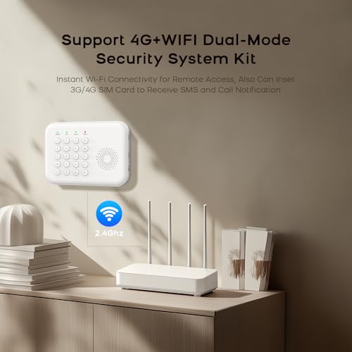 Sistema de Seguridad inalámbrico para el hogar, Sistema de Alarma 4G/WiFi con Teclado, Ampliable (hazlo tú Mismo) con sensores de Puerta y Movimiento, alertas de la App Tuya, sin Contrato (5 PCS) - imagen 2