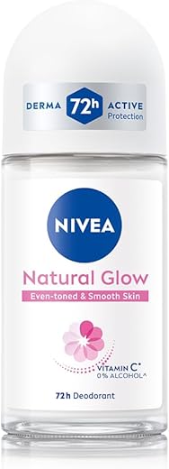 NIVEA Natural Glow Smooth Skin Deodorant Roll On for Women with Vitamin C, Vitamin E, Avocado oil and Licorice Extract | 72 H Even Toned, Smooth &…