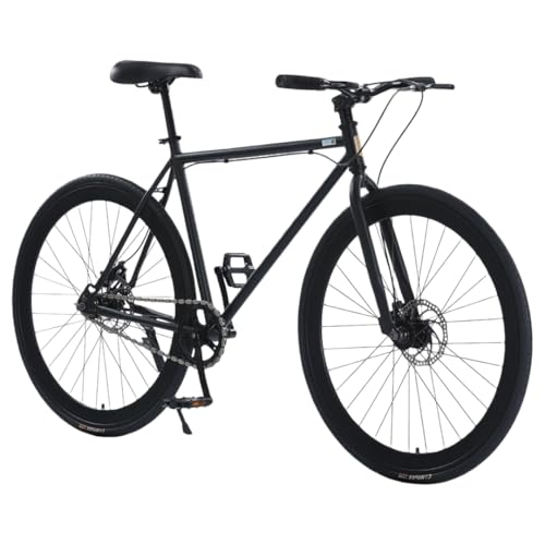 kiwet���]�� ���[�h�o�C�N 60��-700c ���Y�f�|�t���[�� �y�ʁA�ω׏d120kg�O��f�B�X�N�u���[�L�� �h���b�v�n���h�� ���S�Ҍ��� ���勉 �ʋ� �ʊw ���K���� �O���x�����[�h�o�C�N�i90%�g�ݗ��čς݁j (�u���b�N�i�C�g)