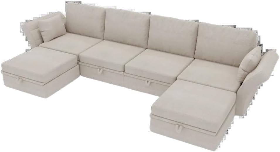 Modular Sectional Sofa,Comfort U Shaped Couch with Reversible Chaise, with Storage Seats
